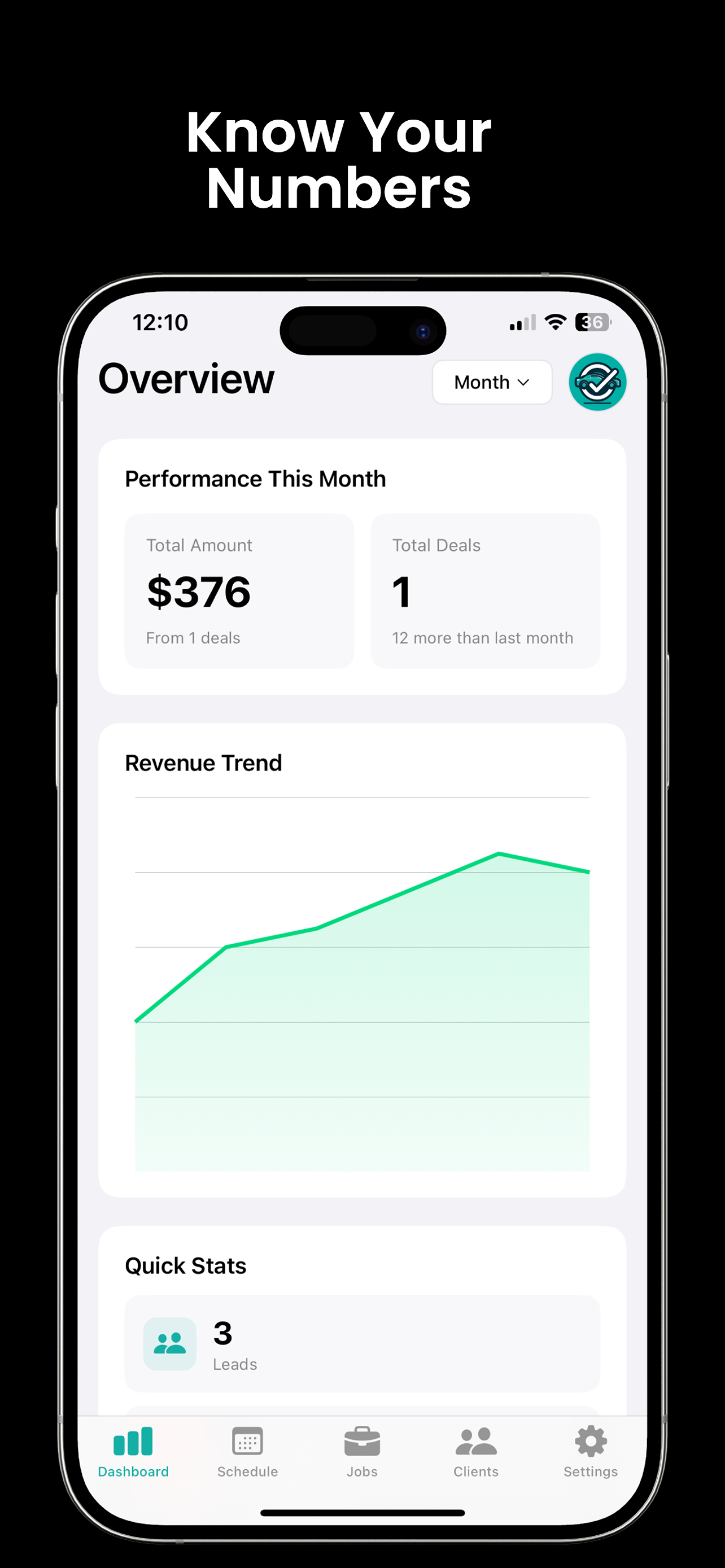 Trackara Pro app dashboard